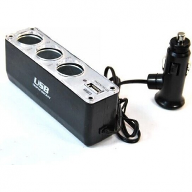 12V lizdas 3 vietų + 1 USB jungtis 12V lizdas 3 vietų + 1 USB jungtis