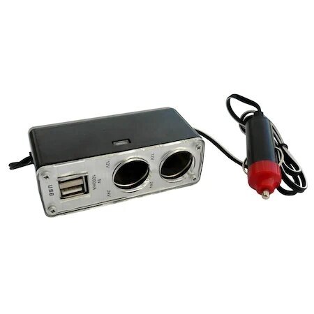 12V lizdas 2 vietų + 2 USB jungtys 12V lizdas 2 vietų + 2 USB jungtys
