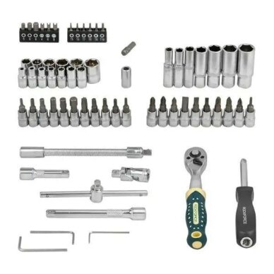 Galvučių rinkinys 1/4" 66vnt. 4 Galvučių rinkinys 1/4" 66vnt. 4