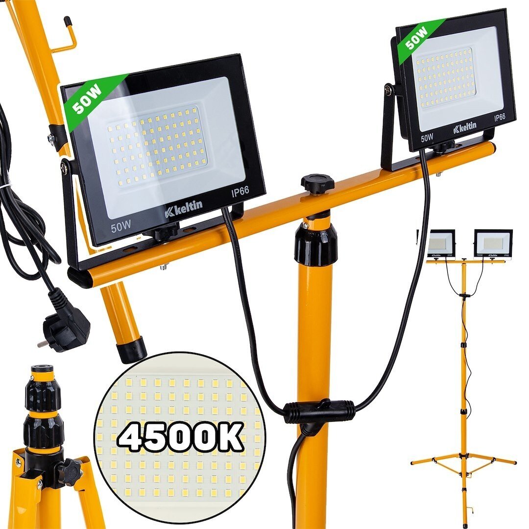 Prožektorius su stovu 2x50W LED 4500K 1