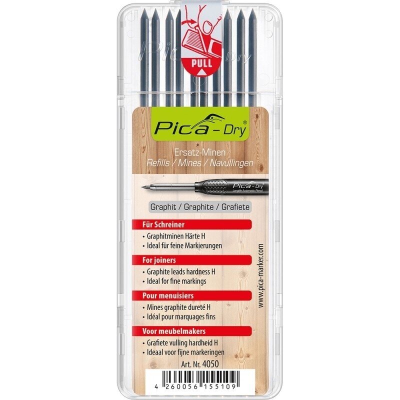 Grafitinės šerdys PICA 2.8mm 10vnt. 4 Grafitinės šerdys PICA 2.8mm 10vnt. 4