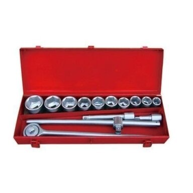 Galvučių rinkinys 6 kampų 3/4" 14vnt. (22-50mm) Galvučių rinkinys 6 kampų 3/4" 14vnt. (22-50mm)