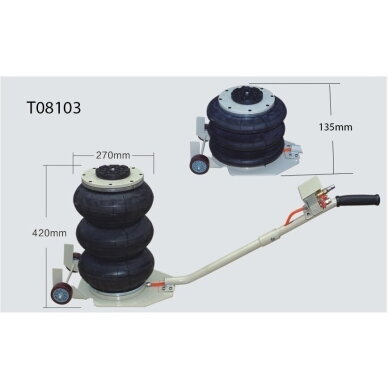 Pneumatinis domkratas 3t su 3 oro pagalvėmis T08103 6 Pneumatinis domkratas 3t su 3 oro pagalvėmis T08103 6