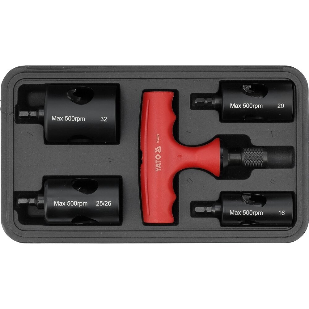 Vamzdelių kalibratorių rinkinys PEX 16-32mm 5vnt. YT-22370 Vamzdelių kalibratorių rinkinys PEX 16-32mm 5vnt. YT-22370
