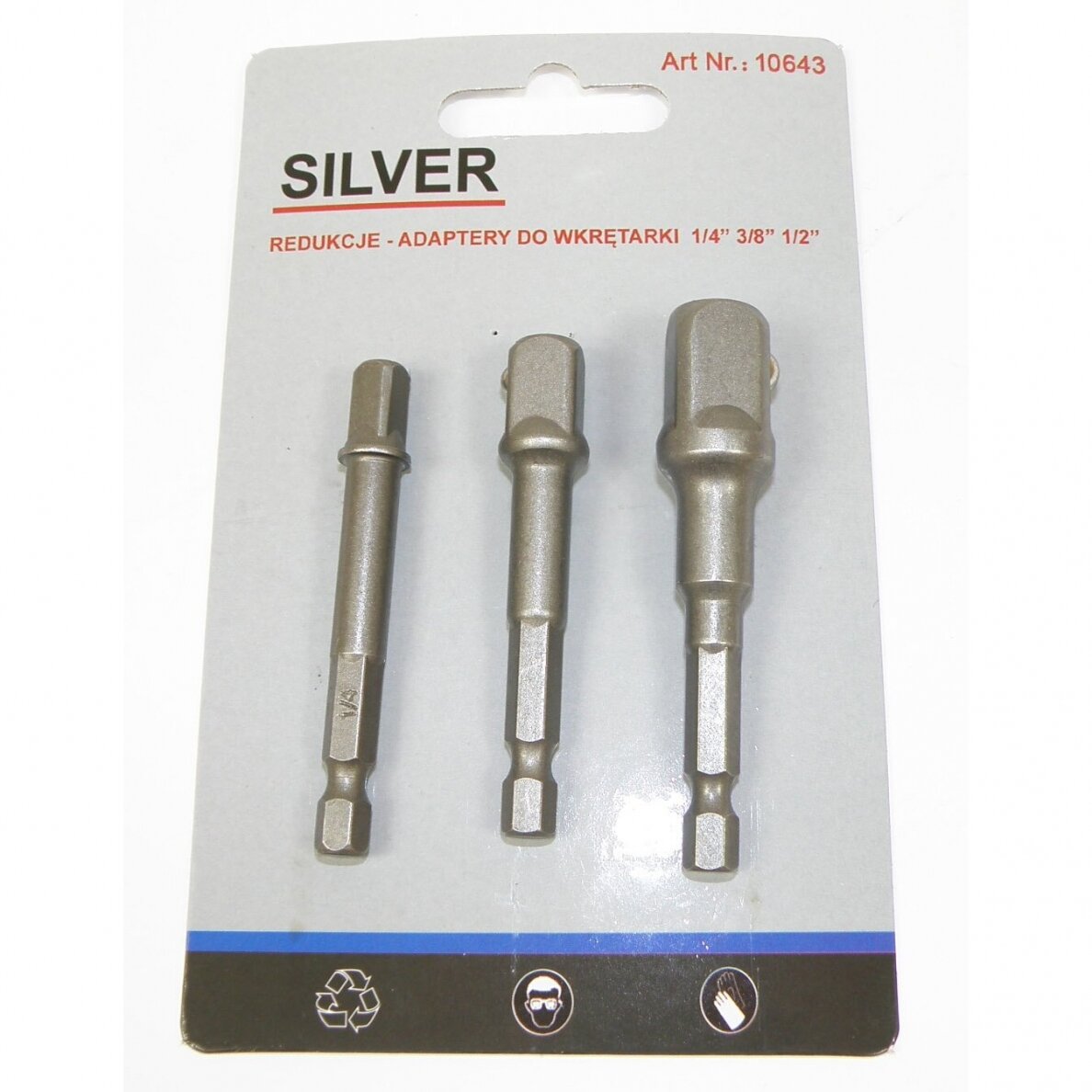 Adapterių suktuvui rinkinys 3vnt. 1/4"+ 3/8" +1/2" S10643