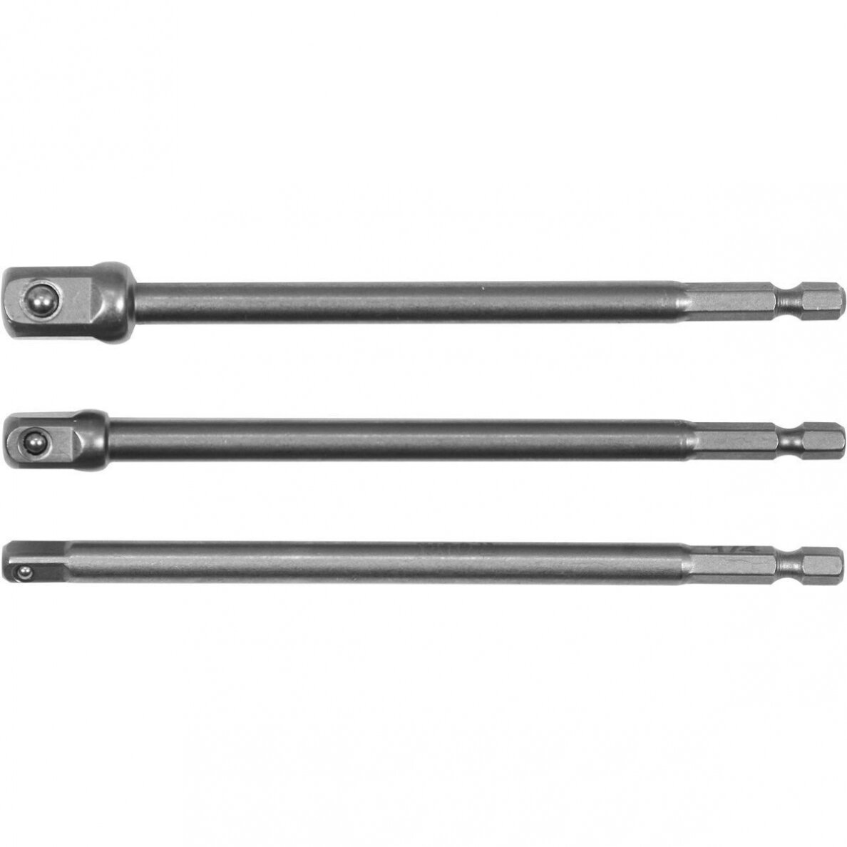 Adapterių suktuvui rinkinys 3vnt. prailginti L-150mm 1/4"+3/8"+1/2"
