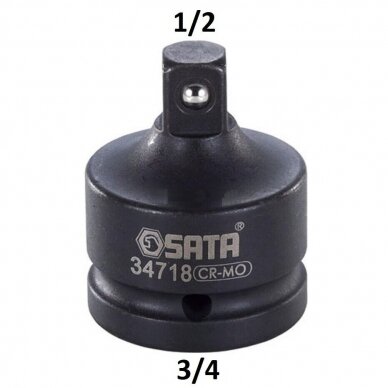 Adapteris smūginis 3/4" (F) vidus / 1/2" (M) išorė Adapteris smūginis 3/4" (F) vidus / 1/2" (M) išorė