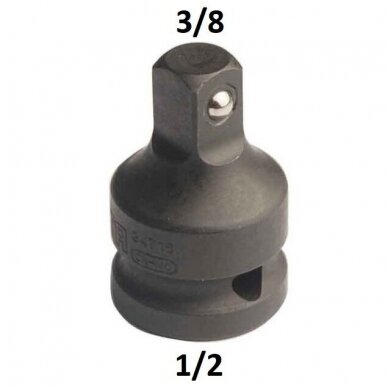 Adapteris smūginis 1/2" (F) vidus / 3/8" (M) išorė Adapteris smūginis 1/2" (F) vidus / 3/8" (M) išorė