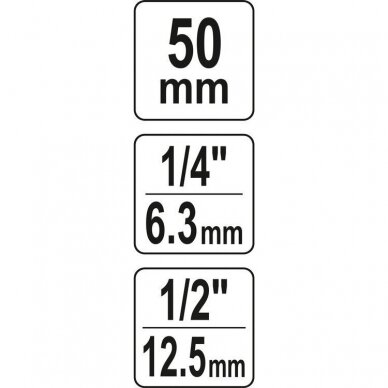 Adapteris smūginis iš 1/2" į 1/4" HEX smūginiams suktuvams ir atsuktuvams 2 Adapteris smūginis iš 1/2" į 1/4" HEX smūginiams suktuvams ir atsuktuvams 2