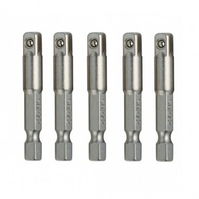 Adapterių hex rinkinys 5vnt. 1/4" - 1/4" Adapterių hex rinkinys 5vnt. 1/4" - 1/4"