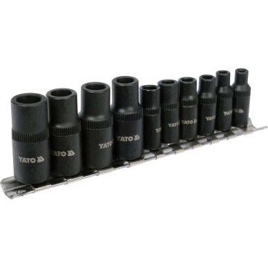 Adapterių rinkinys sriegikliams 1/4" 3/8" 10vnt. Adapterių rinkinys sriegikliams 1/4" 3/8" 10vnt.