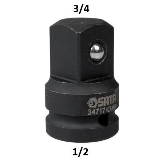 Adapteris smūginis 1/2" (F) vidus / 3/4" (M) išorė Adapteris smūginis 1/2" (F) vidus / 3/4" (M) išorė