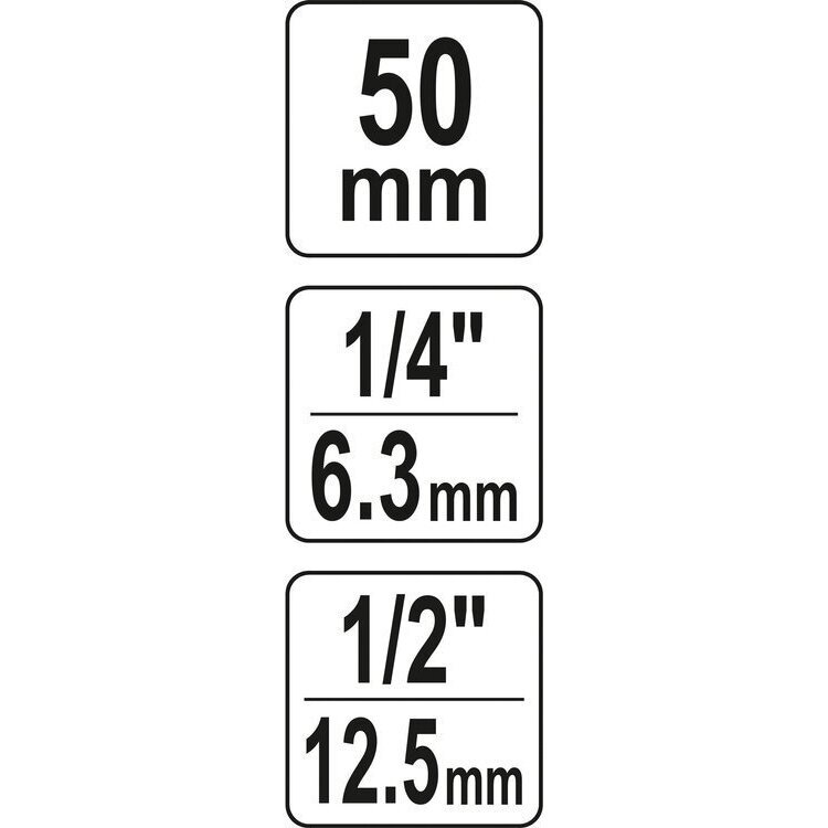 Adapteris smūginis iš 1/2" į 1/4" HEX smūginiams suktuvams ir atsuktuvams 2 Adapteris smūginis iš 1/2" į 1/4" HEX smūginiams suktuvams ir atsuktuvams 2