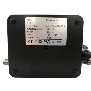 Aerografas 12V Ø0.3mm 7cm³ 4vnt. 1/4" dvigubo veikimo su kompresoriumi 2