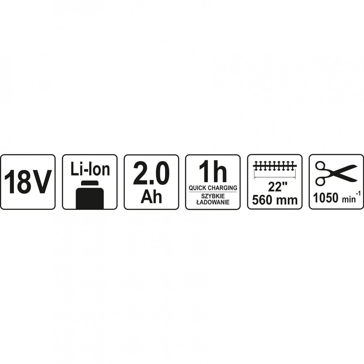 Akumuliatorinės gyvatvorių žirklės 56cm 18V LI-ION 4 Akumuliatorinės gyvatvorių žirklės 56cm 18V LI-ION 4