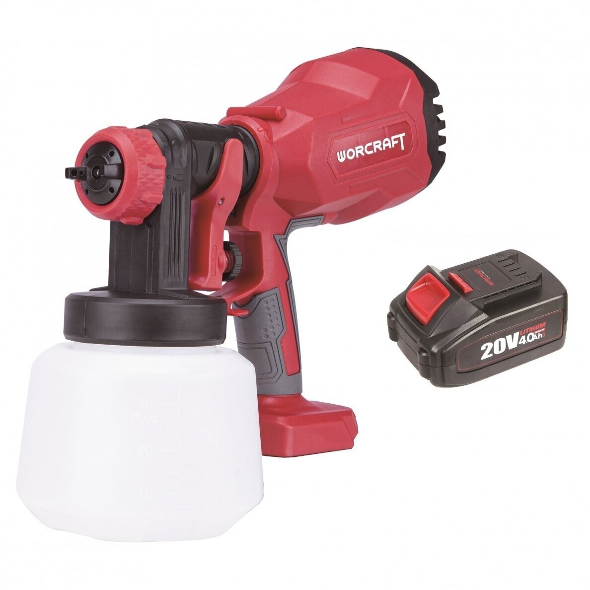 Akumuliatorinis dažymo pistoletas Ø1.8, Ø2.6 20V LI-ION WORCRAFT Akumuliatorinis dažymo pistoletas Ø1.8, Ø2.6 20V LI-ION WORCRAFT