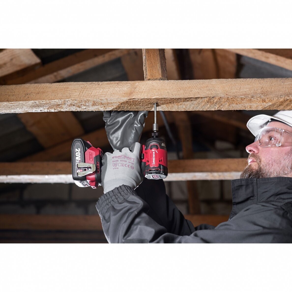 Akumuliatorinis smūginis suktuvas lagamine 1/4'' 20V LI-ION WORCRAFT 7