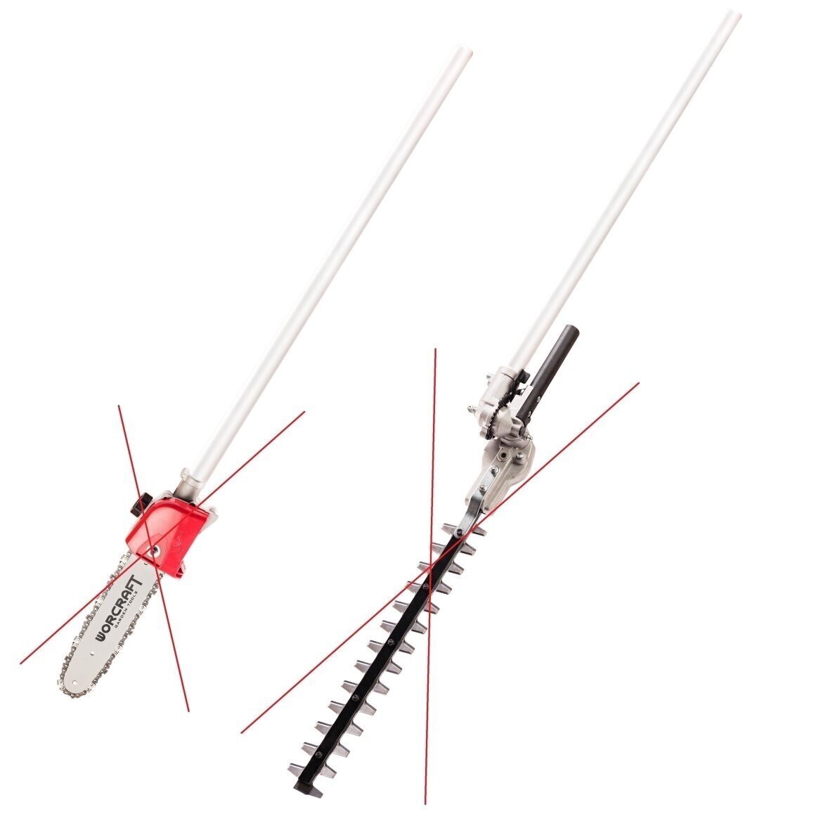 Akumuliatorinis trimeris su priedais 2-viename 40V (20V+20V) LI-ION WORCRAFT (be akum. ir pakrovėjo) 4