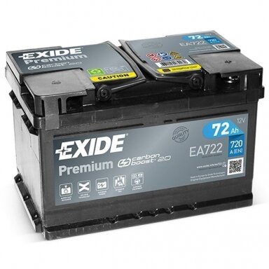Akumuliatorius EXIDE Premium EA722 72Ah 720A Akumuliatorius EXIDE Premium EA722 72Ah 720A