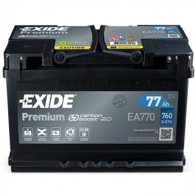 Akumuliatorius EXIDE Premium EA770 77Ah 760A Akumuliatorius EXIDE Premium EA770 77Ah 760A