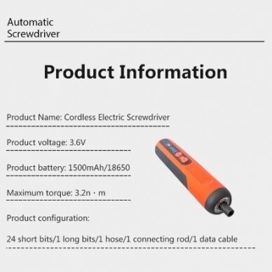 Akumuliatorinis atsuktuvas su rinkiniu USB-C 24vnt. CES26 4