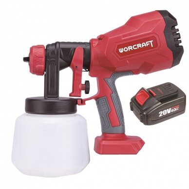 Akumuliatorinis dažymo pistoletas Ø1.8, Ø2.6 20V LI-ION WORCRAFT 1 Akumuliatorinis dažymo pistoletas Ø1.8, Ø2.6 20V LI-ION WORCRAFT 1