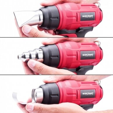 Akumuliatorinis kaitinimo fenas/orapūtė su priedais 300W WORCRAFT 3 Akumuliatorinis kaitinimo fenas/orapūtė su priedais 300W WORCRAFT 3