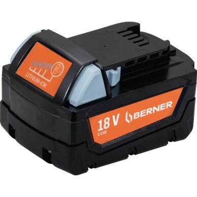 Akumuliatorinis kampinis šlifuoklis BERNER 18V BACAG-1 BL 5.0Ah 412909 2 Akumuliatorinis kampinis šlifuoklis BERNER 18V BACAG-1 BL 5.0Ah 412909 2