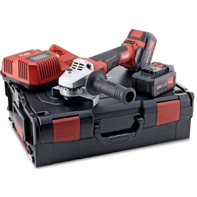 Akumuliatorinis kampinis šlifuoklis FLEX LBE 125 18.0-EC/5.0 Set Akumuliatorinis kampinis šlifuoklis FLEX LBE 125 18.0-EC/5.0 Set
