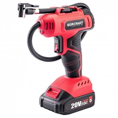 Akumuliatorinis nešiojamas kompresorius 20V LI-ION WORCRAFT