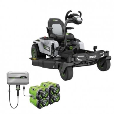 Akumuliatorinis nulinio apsisukimo traktorius su vairu EGO Power+ ZT4201E-S 1070mm Akumuliatorinis nulinio apsisukimo traktorius su vairu EGO Power+ ZT4201E-S 1070mm