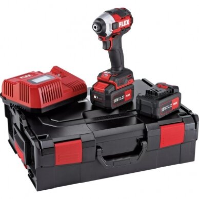 Akumuliatorinis smūginis suktuvas FLEX ID 1/4" 18,0 5,0Ah EC HD Akumuliatorinis smūginis suktuvas FLEX ID 1/4" 18,0 5,0Ah EC HD