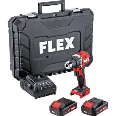 Akumuliatorinis suktuvas-gręžtuvas FLEX DD 2G 18,0V LD 2x2,5Ah Akumuliatorinis suktuvas-gręžtuvas FLEX DD 2G 18,0V LD 2x2,5Ah