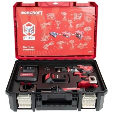 Akumuliatorinis suktuvas-gręžtuvas su kalimu 20V LI-ION WORCRAFT (XCUBE dėžė) 1