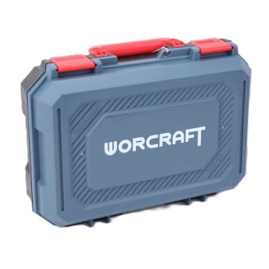 Akumuliatorinis suktuvas-gręžtuvas su priedais 16.8V LI-ION WORCRAFT plastikinis lagaminas 7