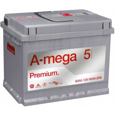 Akumuliatorius A-MEGA Premium 60Ah 600A Akumuliatorius A-MEGA Premium 60Ah 600A