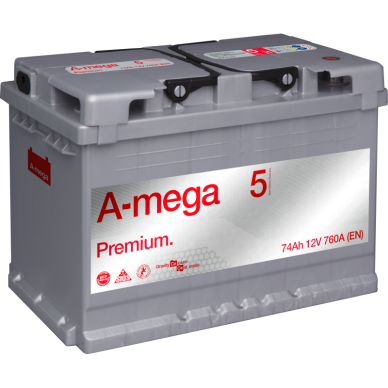 Akumuliatorius A-MEGA Premium 74Ah 760A Akumuliatorius A-MEGA Premium 74Ah 760A