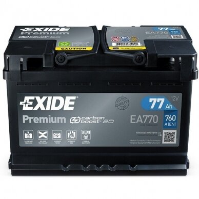 Akumuliatorius EXIDE Premium EA770 77Ah 760A Akumuliatorius EXIDE Premium EA770 77Ah 760A