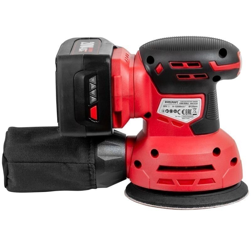 Akumuliatorinis ekscentrinis šlifuoklis 125mm 20V LI-ION WORCRAFT (be akum. ir pakrovėjo) 2