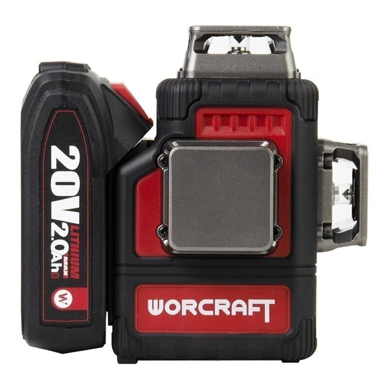 Akumuliatorinis nivelyras 3x3D žalias 20V LI-ION WORCRAFT (XCUBE dėžė) 3