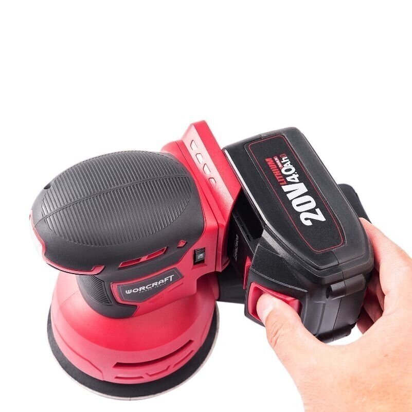 Akumuliatorinis ekscentrinis šlifuoklis 125mm 20V LI-ION WORCRAFT (be akum. ir pakrovėjo) 6