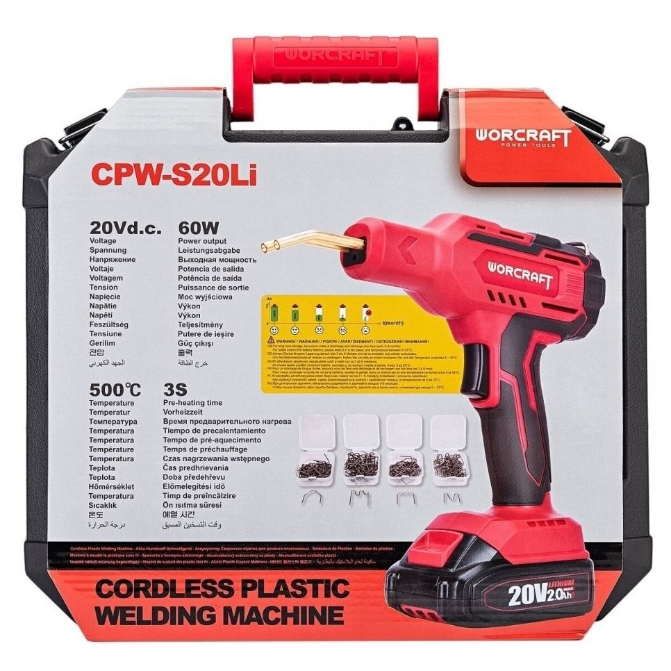 Akumuliatorinis plastiko suvirinimo aparatas lagamine 20V LI-ION WORCRAFT CPWS20Li 6 Akumuliatorinis plastiko suvirinimo aparatas lagamine 20V LI-ION WORCRAFT CPWS20Li 6