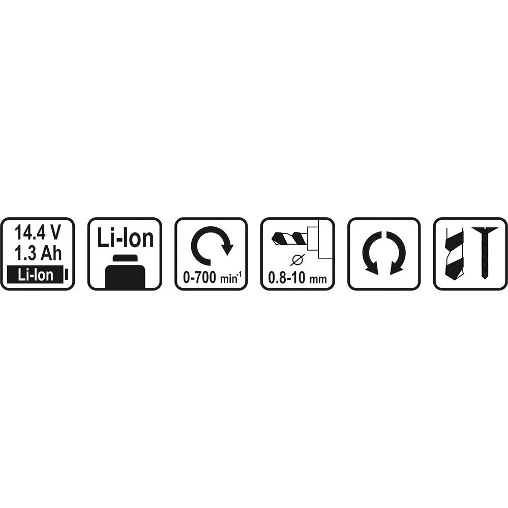 Akumuliatorinis suktukas LI-ION 14.4V 1.3Ah 8