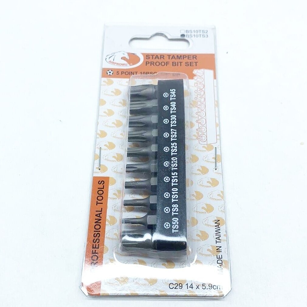 Antgalių rinkinys 1/4" 10vnt. 5 kampų star 1 Antgalių rinkinys 1/4" 10vnt. 5 kampų star 1