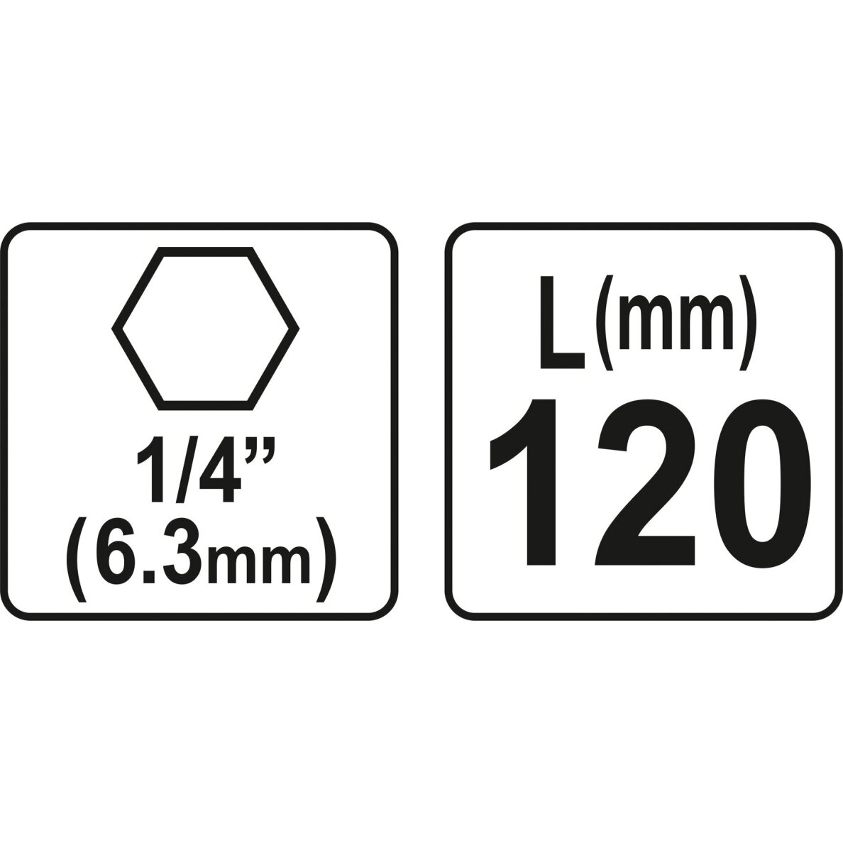 Magnetinis antgalių laikiklis hex 1/4" 120mm 2 Magnetinis antgalių laikiklis hex 1/4" 120mm 2