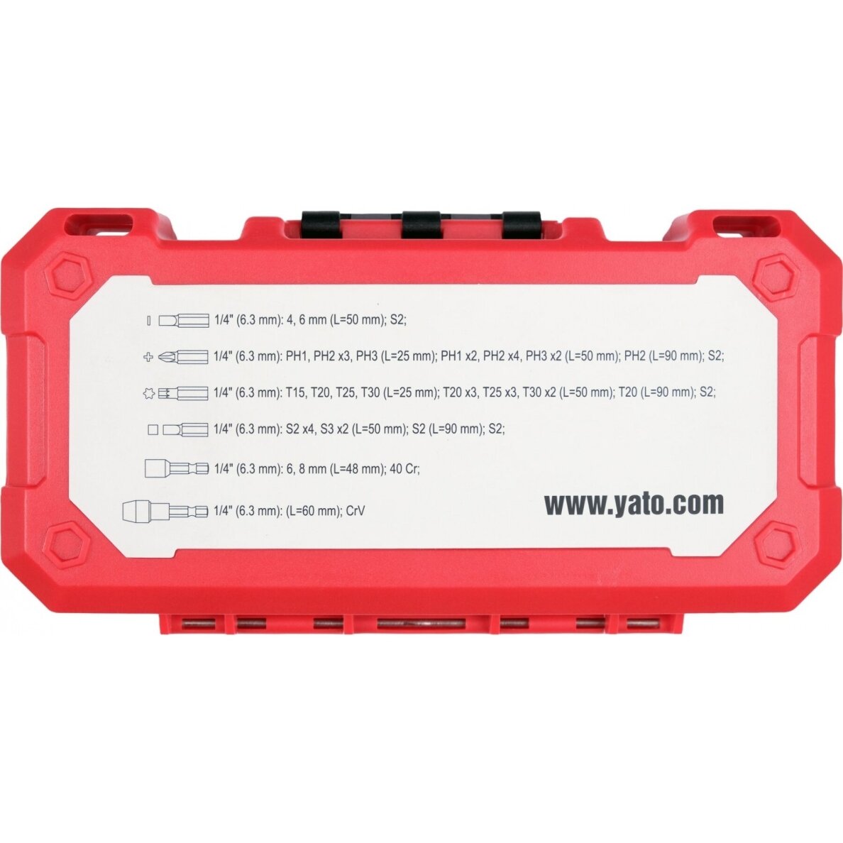 Antgalių rinkinys 1/4" 29vnt. S2 phillips pozidriv star hex YT-78076 4