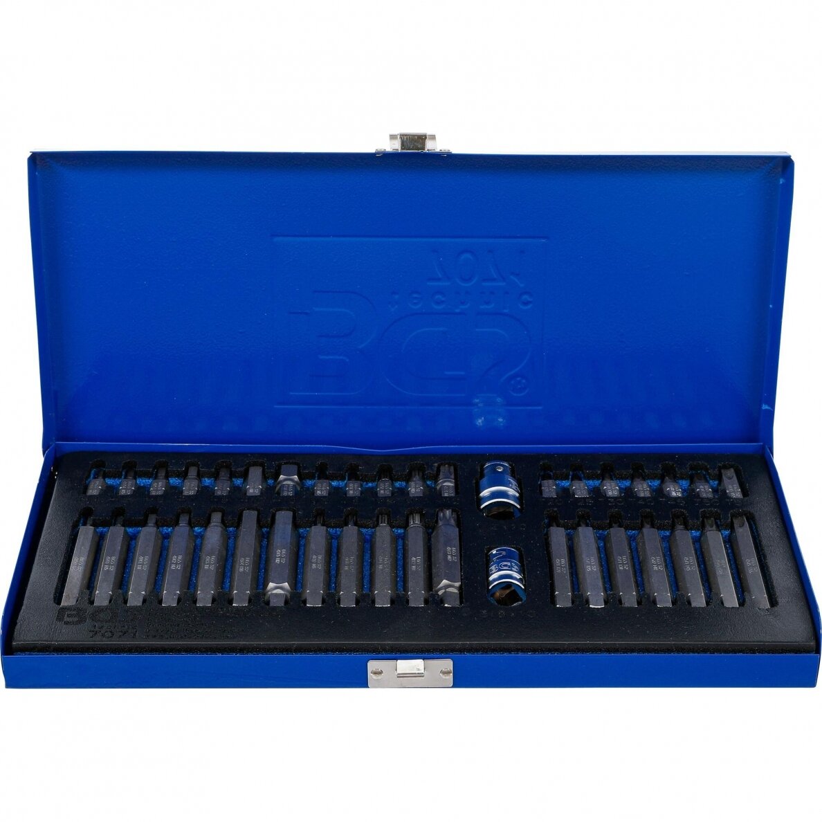 Antgalių rinkinys ilgų trumpų hex torx spline metalinė dėžutė 40vnt. 7071