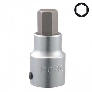 Antgalis šešiabriaunis trumpas H4-H26 hex įpresuotas 1/2" L-55mm