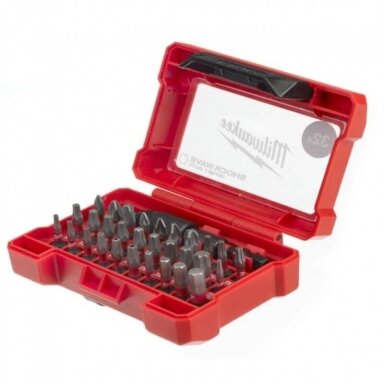 Antgalių rinkinys 1/4" 32vnt. phillips pozidriv star hex MILWAUKEE SHOCKWAVE Antgalių rinkinys 1/4" 32vnt. phillips pozidriv star hex MILWAUKEE SHOCKWAVE