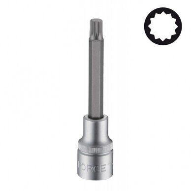 Antgalis daugiabriaunis su/be skylės M12-M18 spline įpresuotas 1/2" L-100mm Antgalis daugiabriaunis su/be skylės M12-M18 spline įpresuotas 1/2" L-100mm